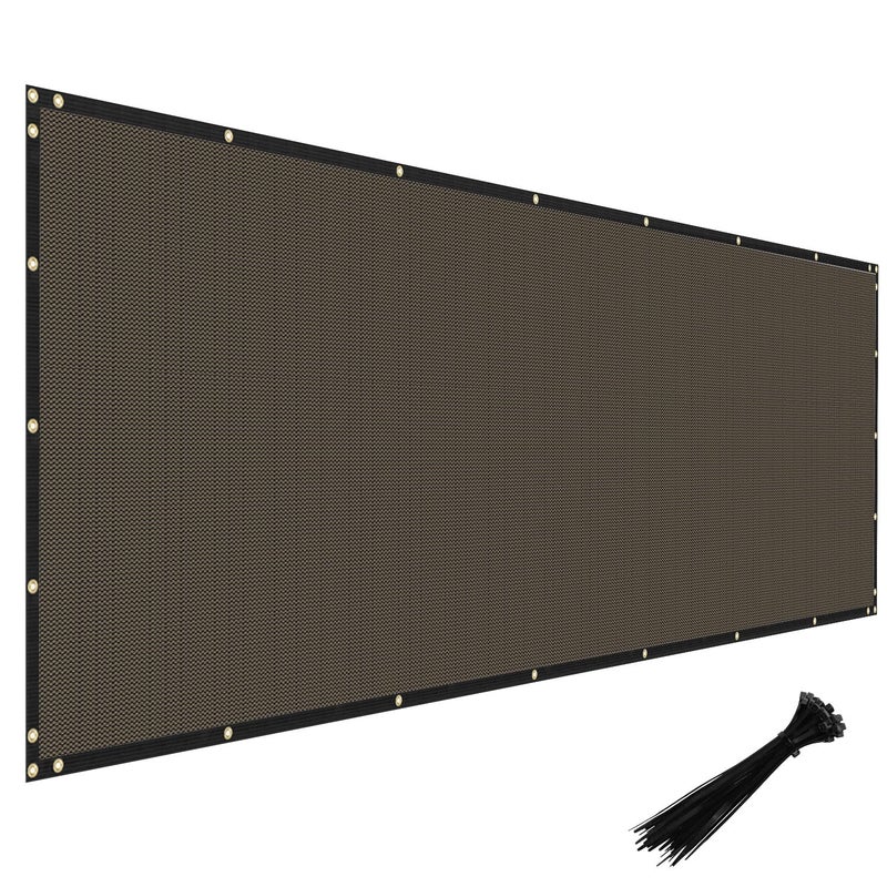 Windscreen4less Privacy Fence Screen Heavy Duty Windscreen Fencing Mesh Fabric Shade Net Cover with Brass Grommtes for Outdoor Wall Garden Yard Pool Deck, 6'x50' Brown - Image 1
